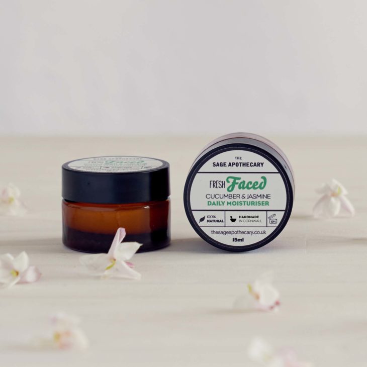 The Sage Apothecary, Fresh Faced Mini Moisturiser, Combination Skin, Cucumber & Jasmine